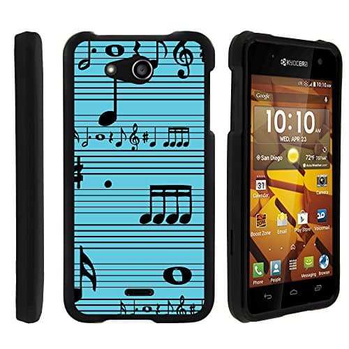 MINITURTLE Case Compatible w/ Kyocera Wave Case, Slim Fit Snap On Cover w/ Unique, Customized Design for Kyocera Hydro Wave C6740 (T Mobile, Metro PCS) Musical Blues