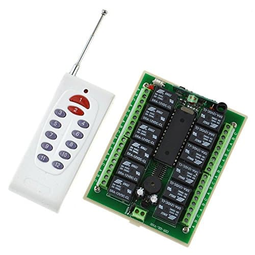 12CH Wireless Switch Remote Control Red&Blue Transmitter Learning DC 12V