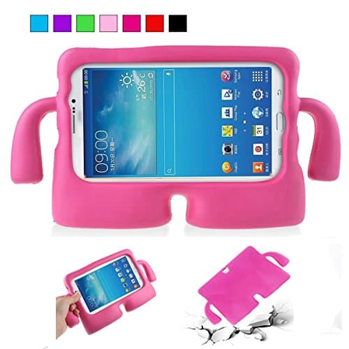 Nifly Samsung Galaxy Tab E 9.6 Kids Case,Light Weight Kids Shockproof Case with Handle Stand Cover for Samsung Tab E/Tab E Nook 9.6" 2015 Tablet(Fit WiFi/Verizon 4G LTE Version) (Tab E 9.6, Hot pink)