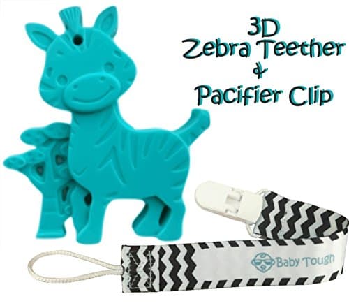 Exclusive Zebra Teether Includes Pacifier Clip Retainer