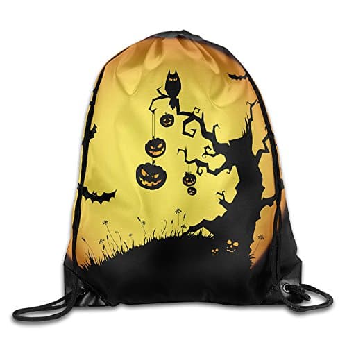 Halloween Moon Tree Pumpkin Lightweight Drawstring Bag Sport Backpack