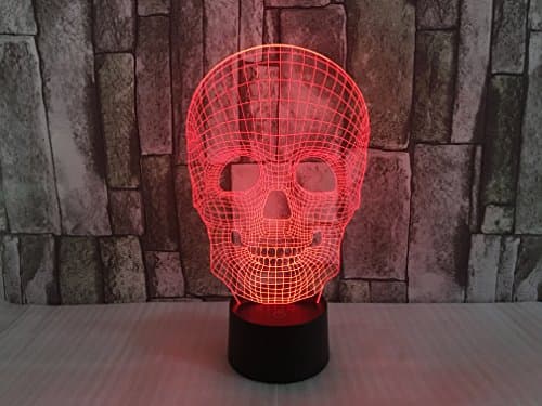 JYIFA Nightlight, 3D visualization Illusion Multi-colored Change USB Touch Button LED Desk Lamp, Table Light for Room Decorative or Gifts for Friends/Kids(Skull)