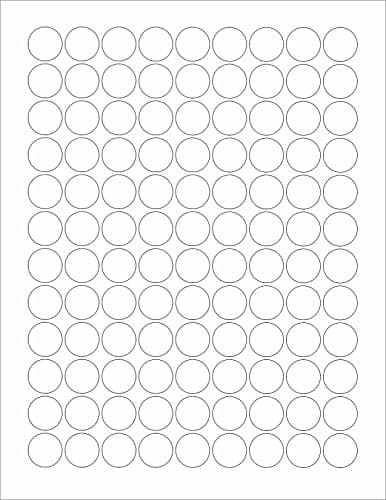 (6 Sheets) 648 3/4 INCH Round Circle Matte White Stickers for Laser & Inkjet Printers, Blank - Size: 8-1/2"X11" Standard Sheets
