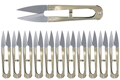 Double Sharp Quick-Clip Lightweight Thread Clippers Trimming Scissors & Thread Snips (12pc Metal)