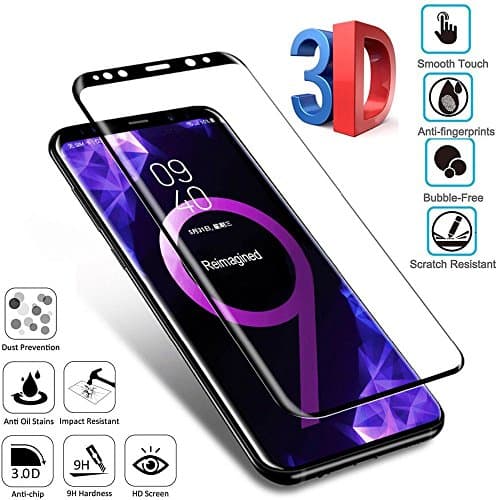 Galaxy S9 Plus Screen Protector, AKDibl 3D Full Coverage Screen Protector [Bubble-Free] [9H Hardness] [Easy Installation] [HD Clear] Tempered Glass Screen Protector for Samsung Galaxy S9 Plus