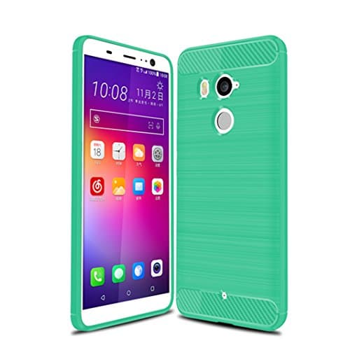 HTC U11 Plus Case, HTC U11+ Case, Wellci Soft Silicon Luxury Brushed Case with Texture Carbon Fiber Design Protection Cover for HTC U11 Plus/HTC U11+ (Green)