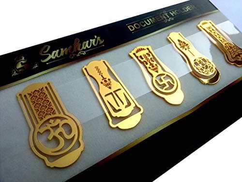 Samhars Premium Gold Plated Bookmark/Document Clip - Hindu Religion. SCI-DH-001.
