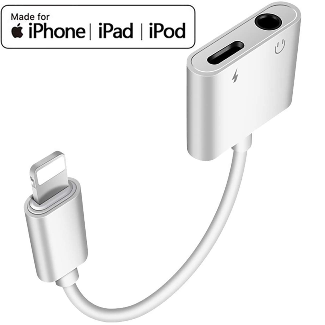 Headphone Adapter for iPhone 3.5mm Adapter Splitter Jack Aux Audio Charger for iPhoneX/Xs Max/XR/8/8 Plus/7/7 Plus Earphone Adaptor Charger Cables & Audio Converter Dongle Support iOS 11/12 or Higher.