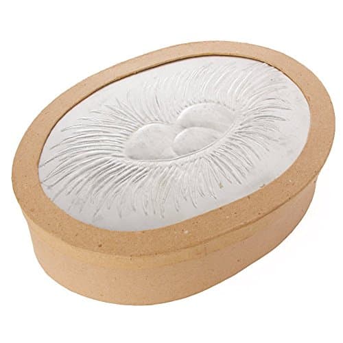 Ready to Personalize Plain Round Paper Mache Boxes with Embossed Metal Bird Nest Center Lid for Trinkets, Candies, and More