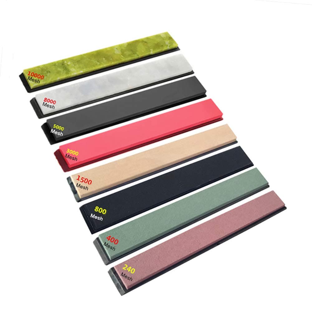 Ebestus 8Pcs Fixed Angle Whetstone Set, High Hardness Knife Sharpening Stone, Rectangle Sharpener Grindstone Tool for Kitchen Knife, Precision Tool, Sushi Knife, Fruit Knife