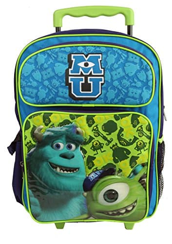 Monster University 16" Rolling Backpack - MU OK Large Boys Roller Backpack Bag
