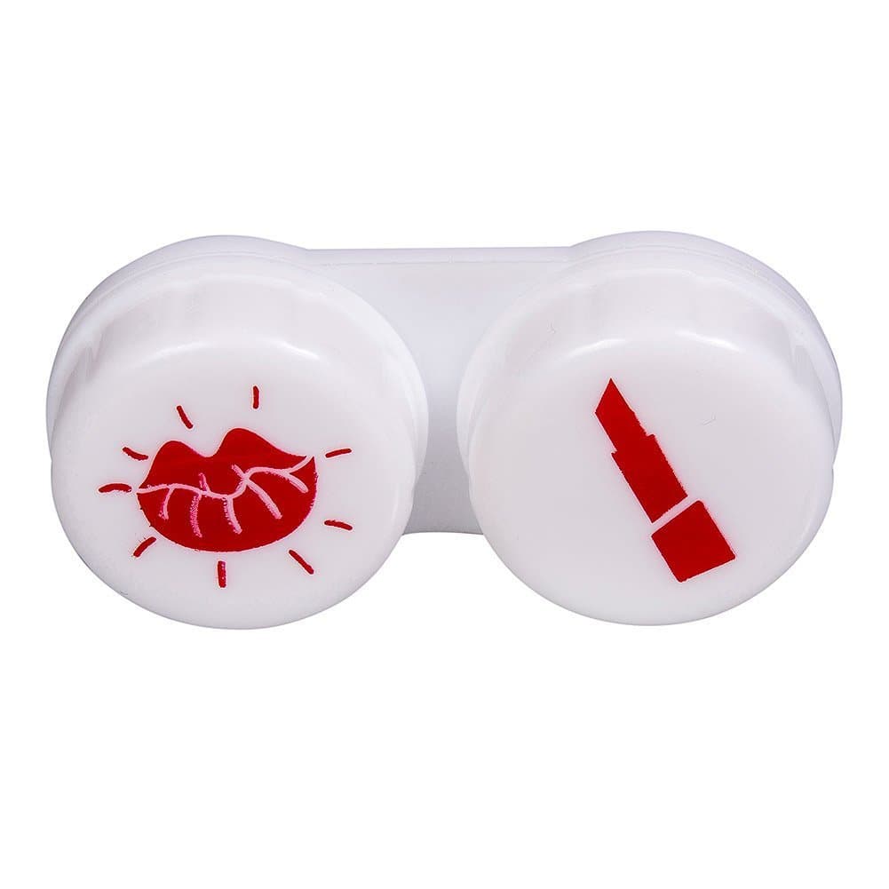Coloured Contacts Lips Lens Case (White)