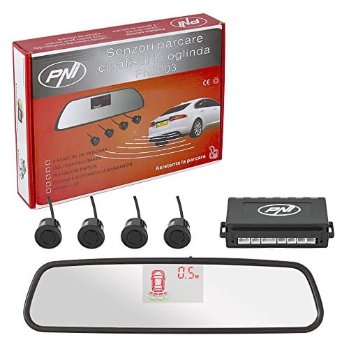 Reversing Camera Radar, Automatic, Car parking sensor Reversing System with Mirror Monitor, 4 Sensors Ultrasound and 170 ° Wide-angle PNI P03