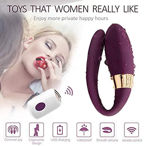 U Shape Wearable Remote Control Wireless Remote Control Personal 10 Kinds of Vibration Massage Mode Waterproof Comfortable Silicone Woman Couple Fun