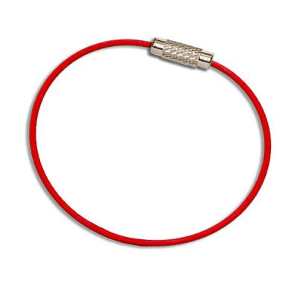 MantaRing - Cable Key Ring with Screw Lock - Strong, Flexible, Waterproof. One Ring for Keys and So Much More (Red)