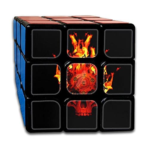 Heavy Skull Flames Rubik's Cube Original 3x3 Magic Square 2.1" Third-order Rubik Jigsaw Game Speed Cube Anti Stress Toys Adults Kids