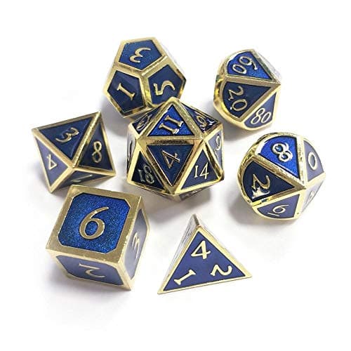 longrep 7 Pieces Set Table Games Dice Multiple Sides Dice Innovative RPG Dice Metal Dice set for Game Dungeons and Dragons RPG Math Teaching