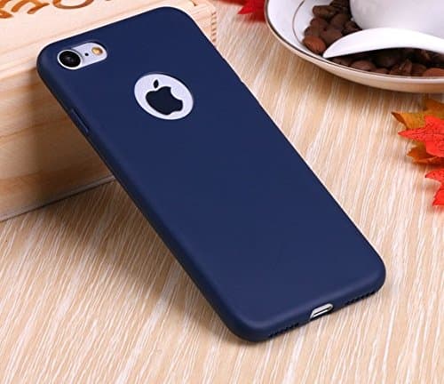 ikazen Ultra Thin Camera Protector Soft Silicone TPU Matte Case for Apple iPhone 7 (Blue)