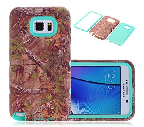 Note 5 Case, Galaxy Note 5 Case, CexCob Lotus [Hybrid 3 in 1 Impact Resistant Shockproof Protective] Silicone &amp; Plastic Defender Armor Combo Case for Samsung Galaxy Note 5, Mint