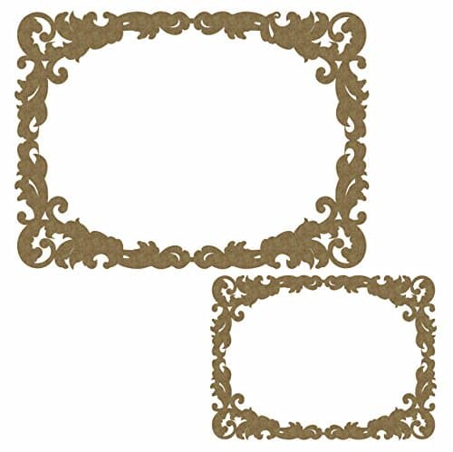 Fancy Scrapbook Rectangle Frame - Laser Cut Chipboard - 2 Piece Set