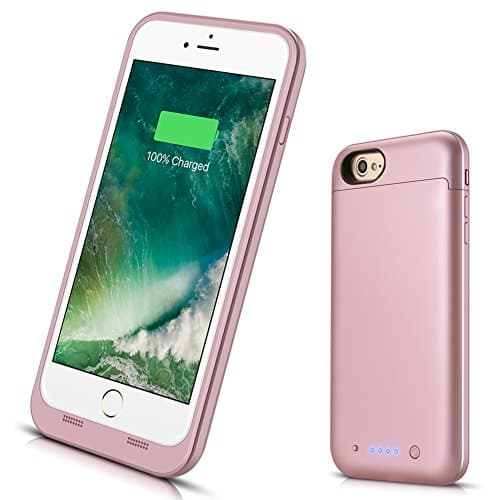 iPhone 7/iPhone 8 Battery Case, VinPone Rechargeable Extended iPhone 7 8 Battery Portable Charger for iPhone 7, iPhone 8 (4.7inch) Power Charging Case Pack Juice Bank -Rose Gold