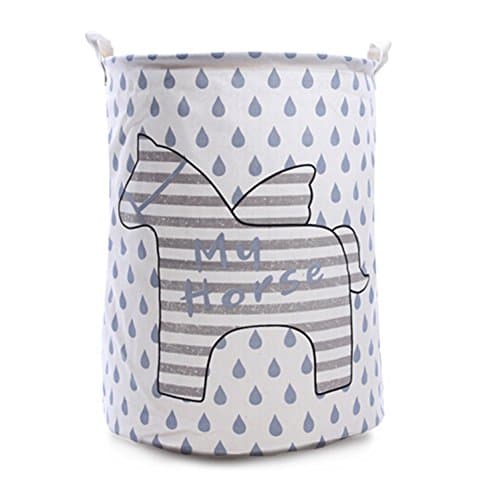 QEESTARS Heavy Duty Durable Canvas Storage Laundry Hamper Basket Large Foldable Toys Clothing Organizer Closet Storage Bin Bag