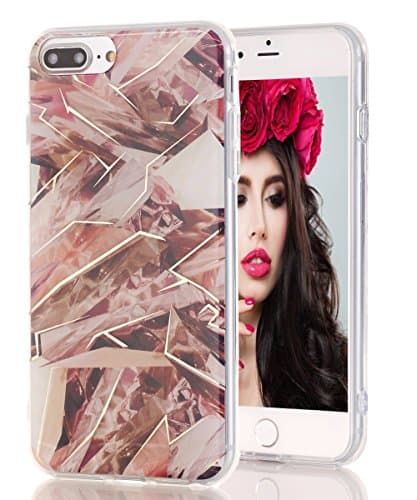 BSLVWG Compatible with iPhone 7 Plus Case, Marble Pattern Hybrid Hard Back Soft TPU Raised Edge Ultra-Thin Shock Absorption Protective Case for iPhone 7 Plus/iPhone 8 Plus(camouflage)