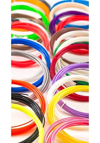 25 pc 3D Printer Pen Filament Refills - 1.75 mm ABS - 25 colors - 20 ft ea - 500 ft total - Perfect sampler bundle of smooth flowing, vibrant colors: primary, fluorescent, glow-in-the-dark, many more