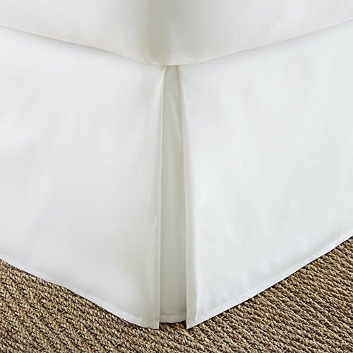 Thread Treasure 600 Thread Count 100% Natural Egyptian Cotton 1 Piece Bed Skirt that is Long Staple Durable, Comfortable Easy to Wash Wrinkle and Fade Resistant (Queen, White)