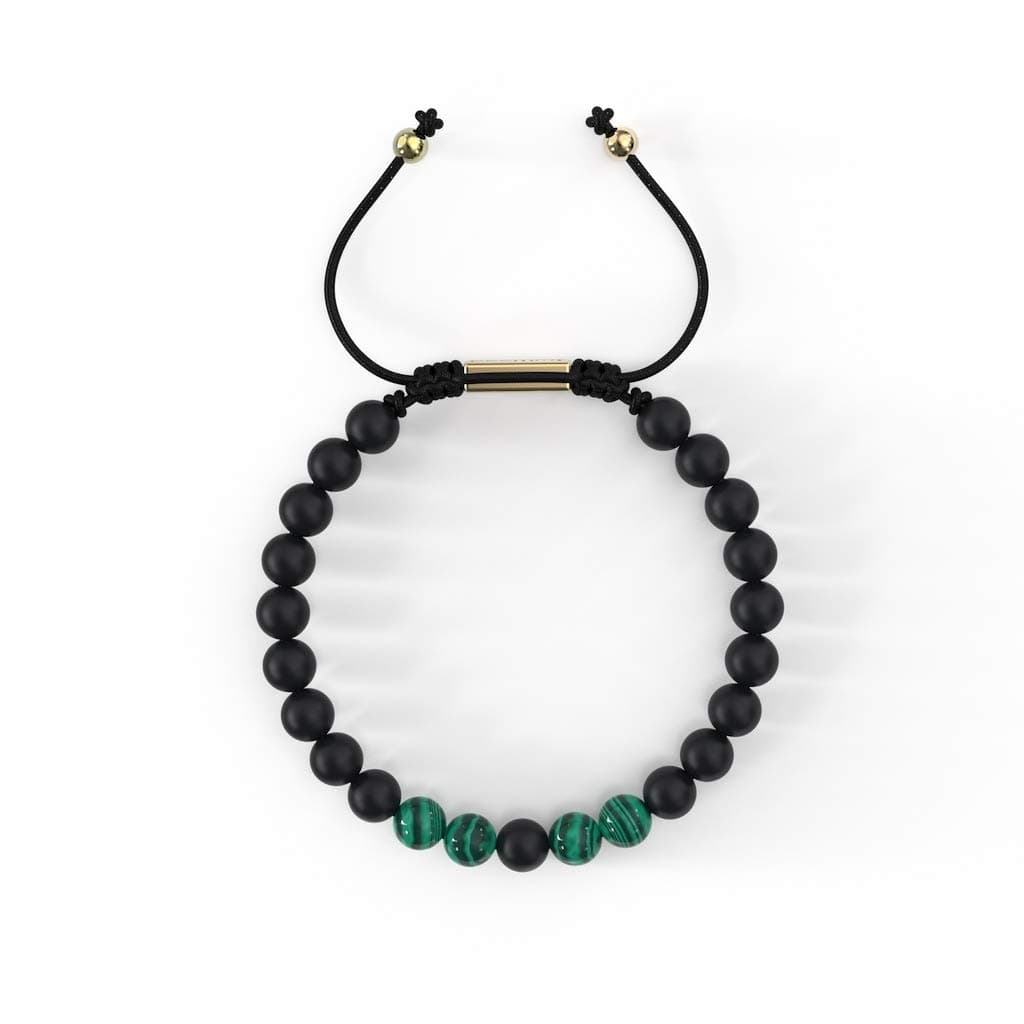 Matte Black/Malachite Bracelet for Men