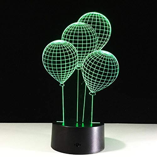SFALHX 3D Night Light Balloon Touch Button 3D Optical Illusion Table Desk Lamp7 Colours Flashing Touch Switch Bedroom Decoration Lighting for Kids Best Gift