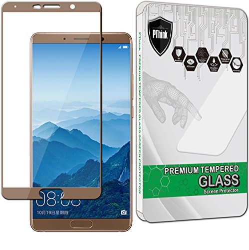 PThink [Full Screen Coverage] Tempered Glass Screen Protector for Huawei Mate 10 (Mocha Brown)