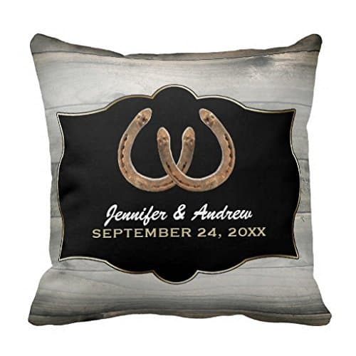 Rustic Country Horseshoes Wedding Pillow Case