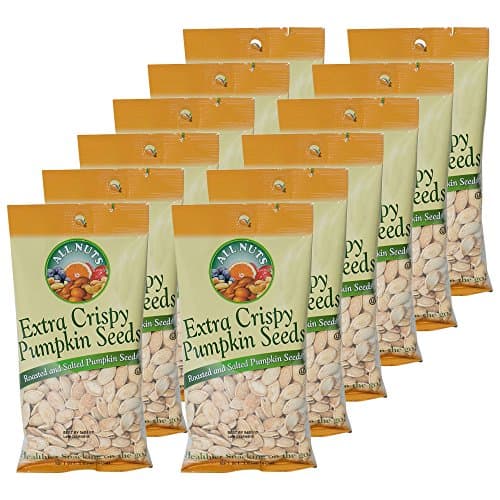 All Nuts 12 Pack Extra Crispy Pumpkin Seeds Roasted Salted 3.5oz Bags