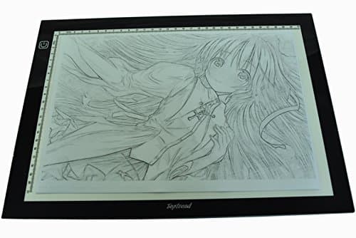 A4 Tracing light box Dimmable Brightness portable Ultra-thin 7mm LED Copy Board drawing Copy Tracers stencil board LED light box Tattoo table for Artists Drawing Animation Architecture DC Style