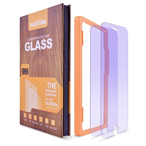 (2-PACK) iPhone 8 Plus 7 Plus Anti Blue Ray Glass Screen Protector ,NutFilm Bubble Free Tempered Glass Screen Protector for Apple iPhone 8 Plus, 7 Plus 6s Plus,6 Plus with Install frame