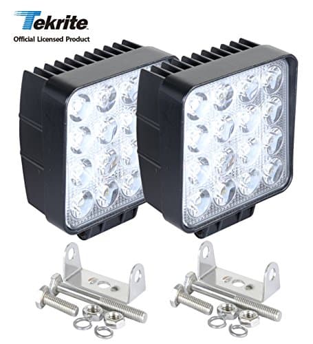 Tekrite LED SPOT Beam Worklight 10-30V 48W 2Pcs Waterproof for Off-road Van ATV SUV Jeep Boat Driving Lamp