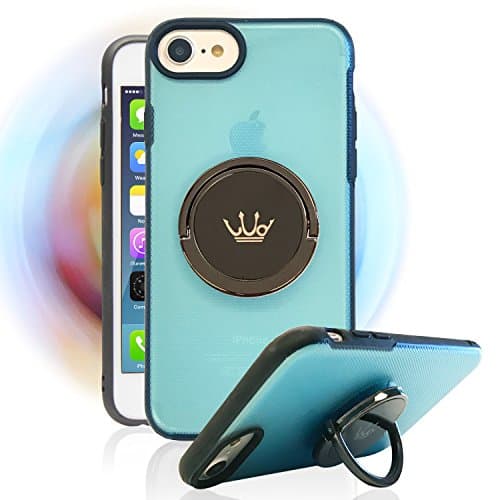 Doonpa Multifunction Spinner Cellphone Case for Apple iPhone 8,iPhone 7,6S,6 with Metal Ring Holder Stand (Blue)