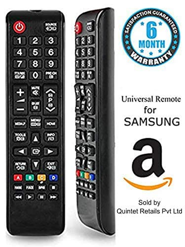 Quintet Universal Remote for Samsung Remote Control with Dual Sensor Technology for LED/LCD/Plasma TV (Black)