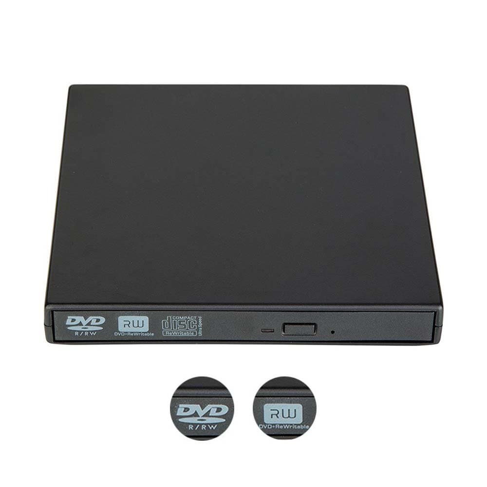 Portable USB 2.0 external cd-rw DVD - rw combination drive, for USB 2.0 DVD reader/writer DVD - rw super drive, suitable for all Windows laptops, Windows 10 needs to download VLC media player (black)