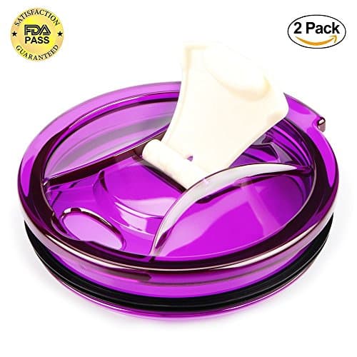 2 Pack Spill Proof and Splash Resistant Lid for Yeti Rtic Ozark Trails Tumbler Rambler Cups 30 oz (Purple)