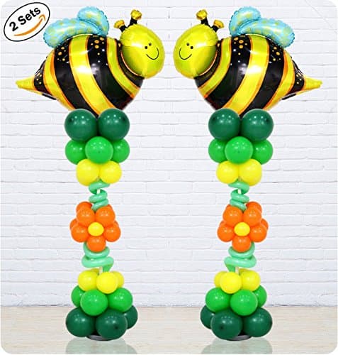 2-SET Balloon Column Stand Base and Pole Kit Balloon tower for party decoration Christmas Wedding Birthday New semester (Bee2)