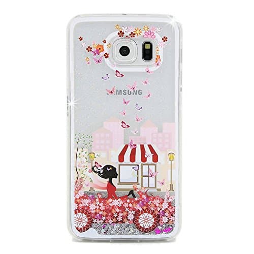 Galaxy S8 Quicksand Liquid Case, MACBOU Creative Bling Shine Glitter Sparkle Liquid Cute Flowing Floating Moving Sand Case for Samsung Galaxy S8 (Flower Car)
