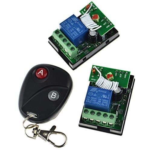 12V 10A One Channel Relay RF Wireless Remote Control 2 Receivers Momentary Switch by Home Improvement