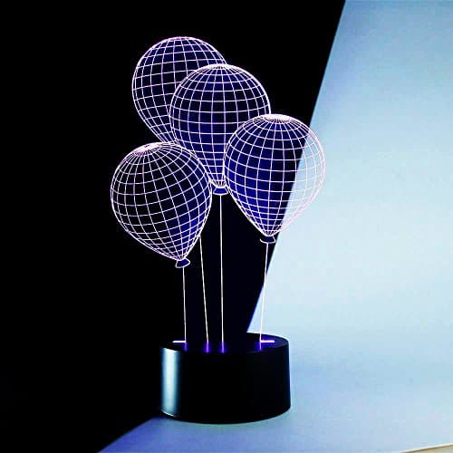 Urwise 3D Visual Illusion 4 Ballons 7 Color Change LED Lamp Touch Button USB Night Light ZB-0314
