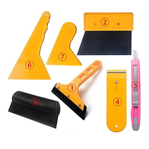 WorthSeller Car window scraper window film complete application Tool Kit Installation 1 Set 7 pcs