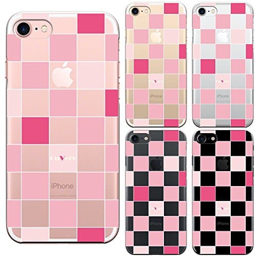 iPhone 7 Case Anti-Scratch Clear Back for iPhone 7 4.7 CuVery block check Pink