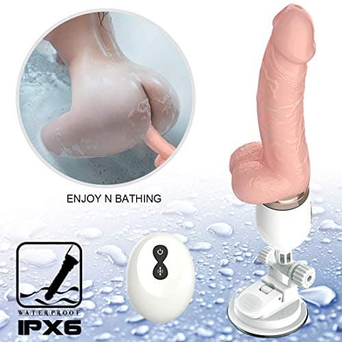 MissgamaUS Wireless Remote Control Heating Massage Multiple Vibration Modes and Thrust Levels with Hand Free Suction Cup