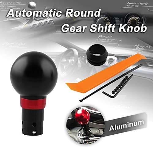 Sporacingrts Automatic Shift Knob Universal for Lock/Button Automatic Transmission Black