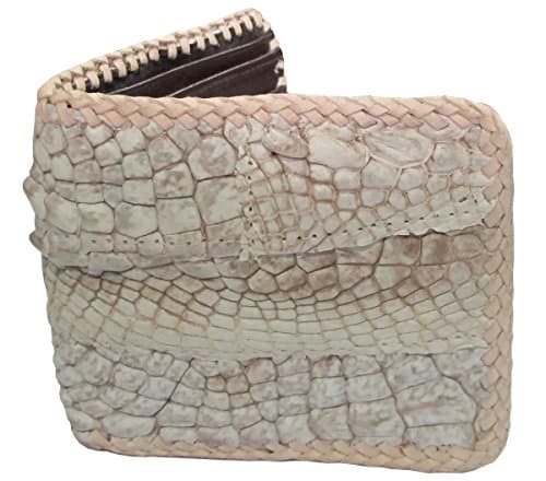 ** CHEAPEST GENUINE CROCODILE LEATHER BIFOLD WALLET STITCHES PER PATTERN **